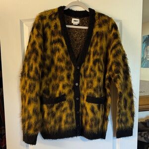 NWOT Obey Textured Knit leopard Cardigan